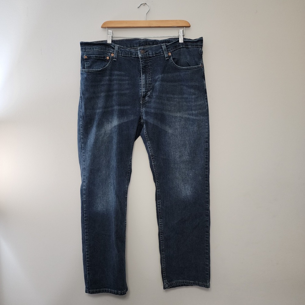 Levis 559 Jeans Mens 38x30 Straight Relaxed Dark Wash Denim Cotton Whiskering